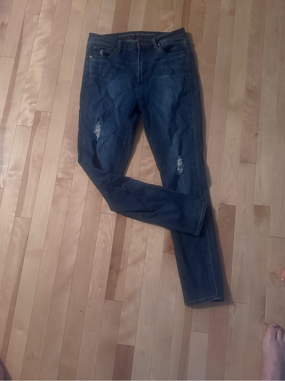 Articles Of Society Dark Blue Skinny Jeans with Knee Distress